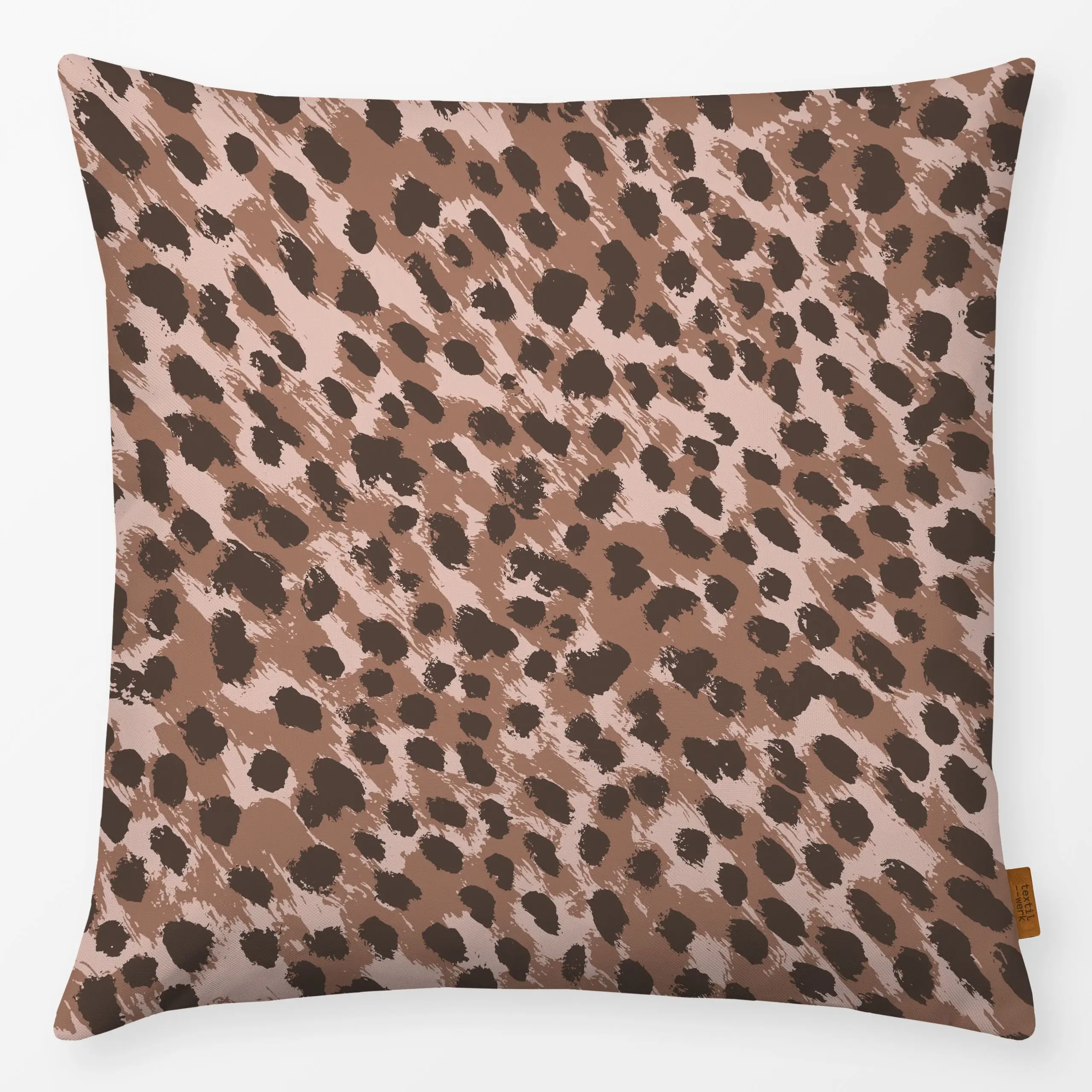 Kissen Wild Cat Animal Print brown - Tiere, Symbole & Muster - von „Julia Schumacher"; Wildtiere, Leo, Leopard, Wildkatze, T...