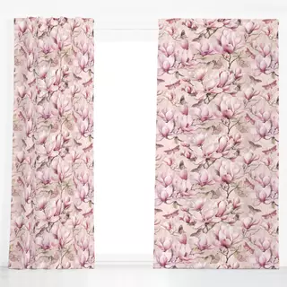 Dekovorhang Magnolia And Butterfly Pink