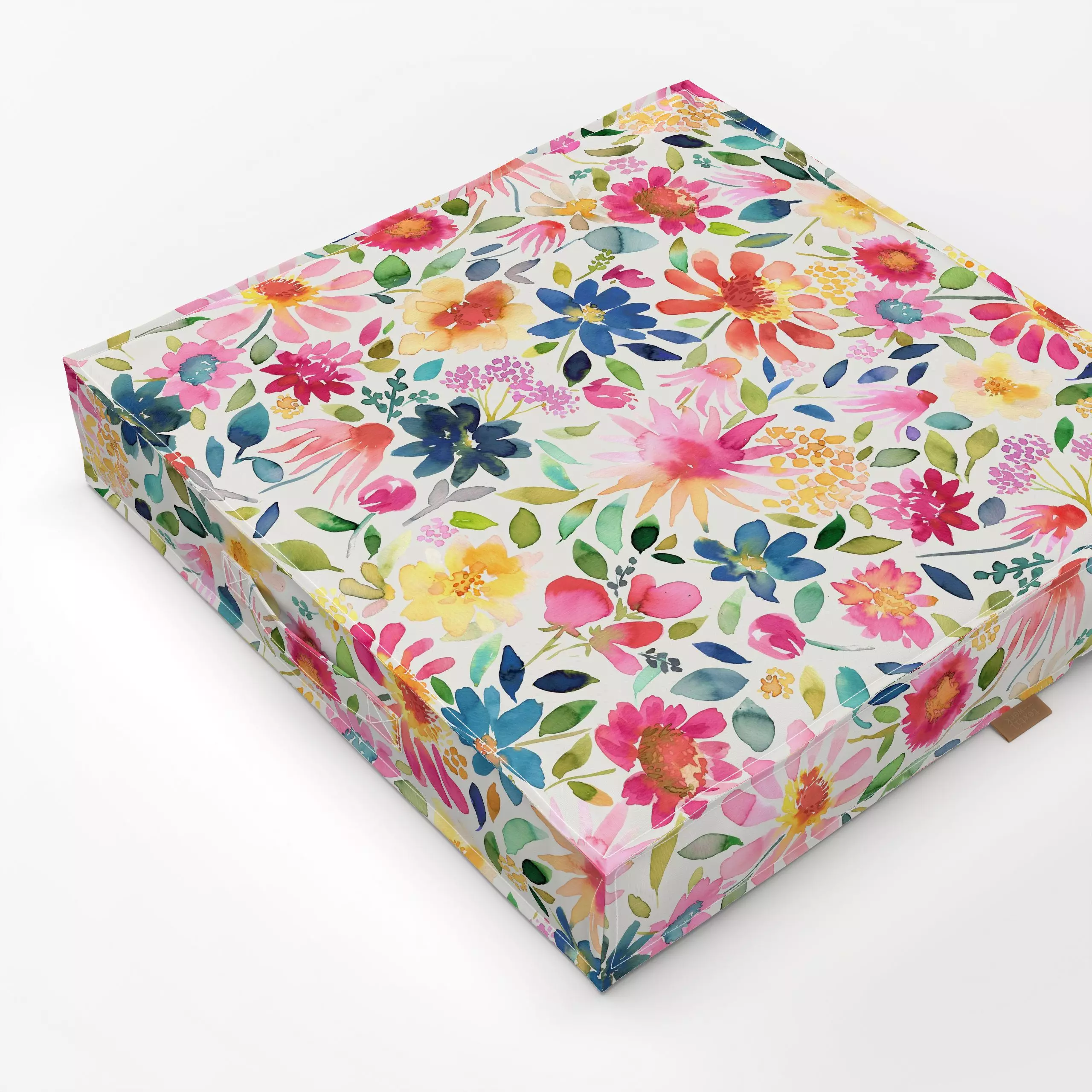 Bodenkissen Bunt Garten Blumen Sommer - Blumen & Florales - von „Ninola Design "; boho, Natur, Blumen, Pflanzen, Tulpen, tro...