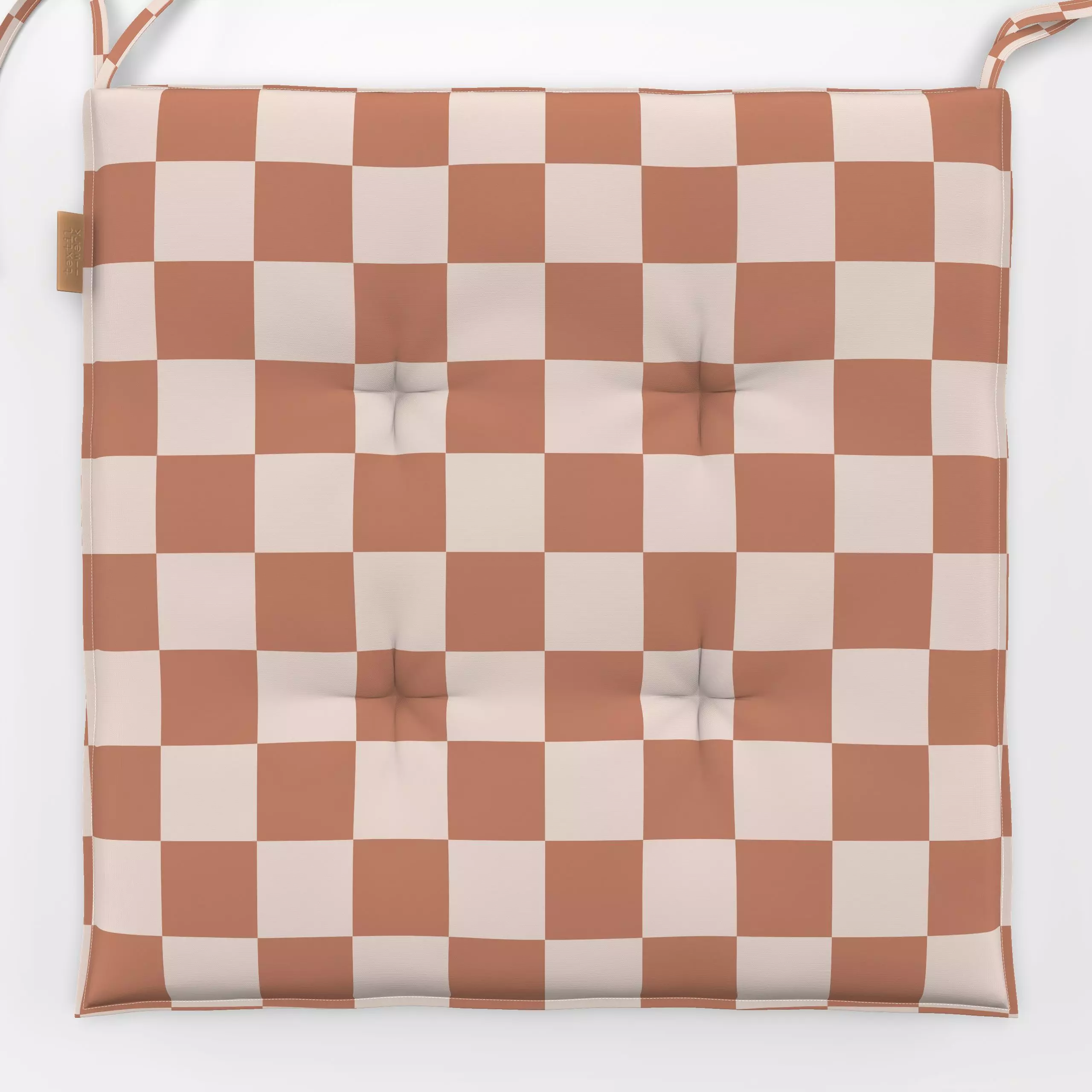 Sitzkissen Karomuster Terracotta - Sommer, Symbole & Muster - von „Sophie Augustin Illustration"; Muster, Karo, kariert, Sch...