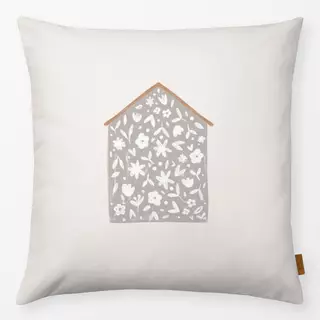 Kissen Haus grau