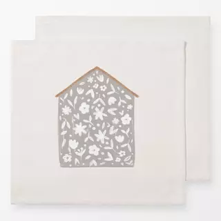 Servietten Haus grau
