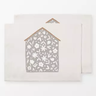 Tischset Haus grau