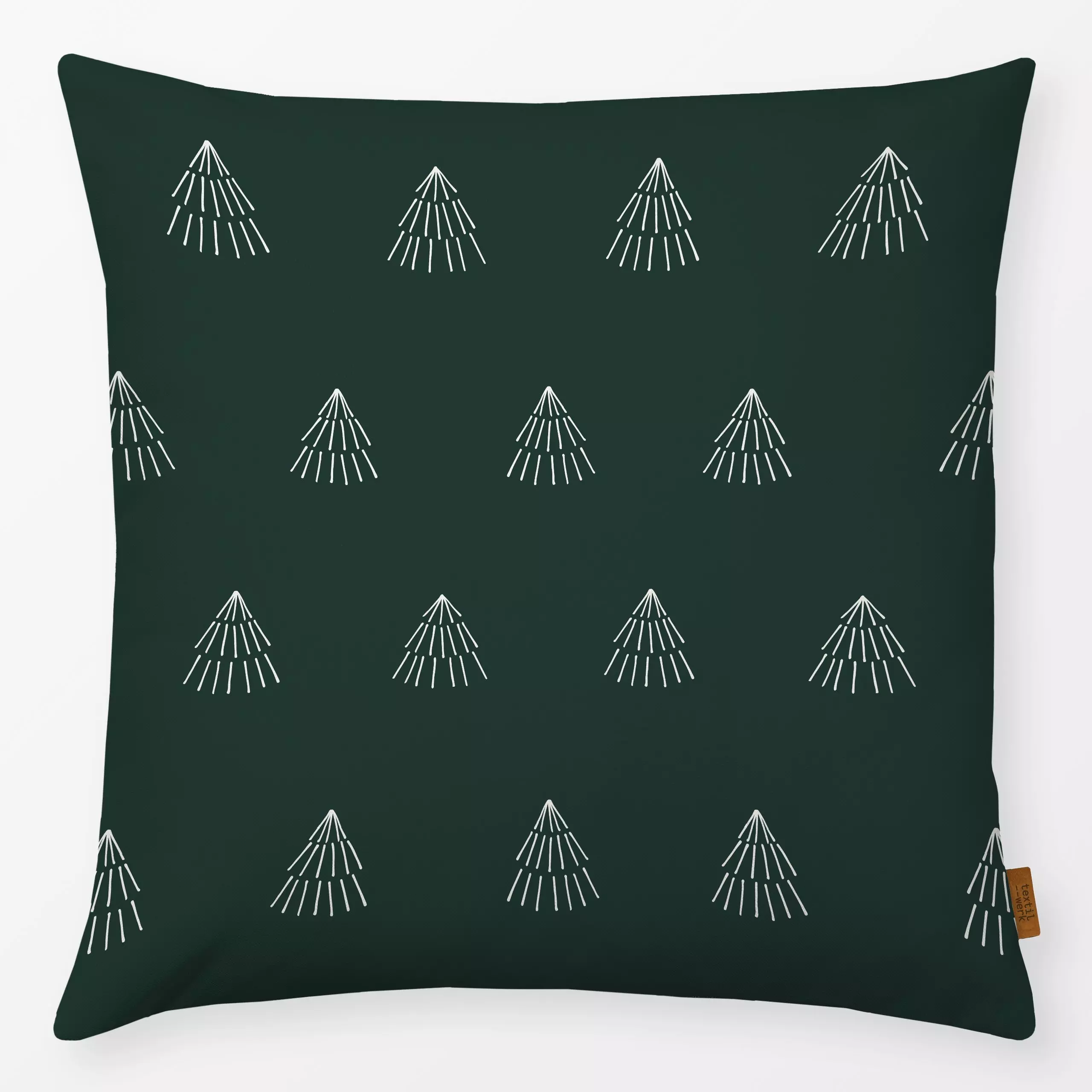 Kissen Tannenbäume Wald - Natur & Landschaft, Weihnachten - von „Katrin Graff"; Papaya, minimal, Wald, Hygge, Merry Christma...
