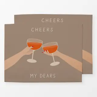 Tischset cheers my dears braun