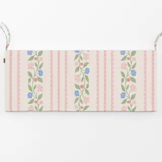 Bankauflage Blumen und Spitze Weiss Rosa