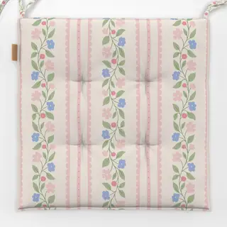 Sitzkissen Blumen und Spitze Weiss Rosa