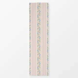 Tischläufer Blumen und Spitze Weiss Rosa