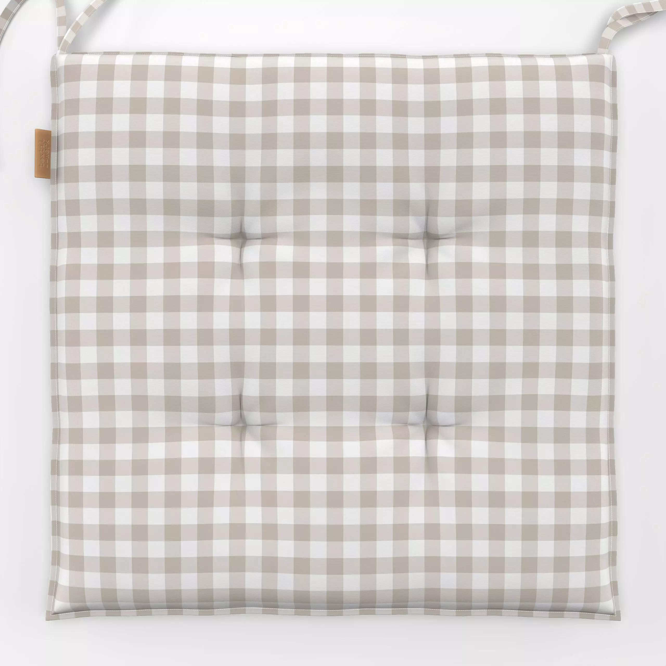 Sitzkissen Cottage Checks Pastel Beige - Symbole & Muster - von „Karen Menzenbach"; Sommer, Karo, landhaus, Karos, kariert, ...