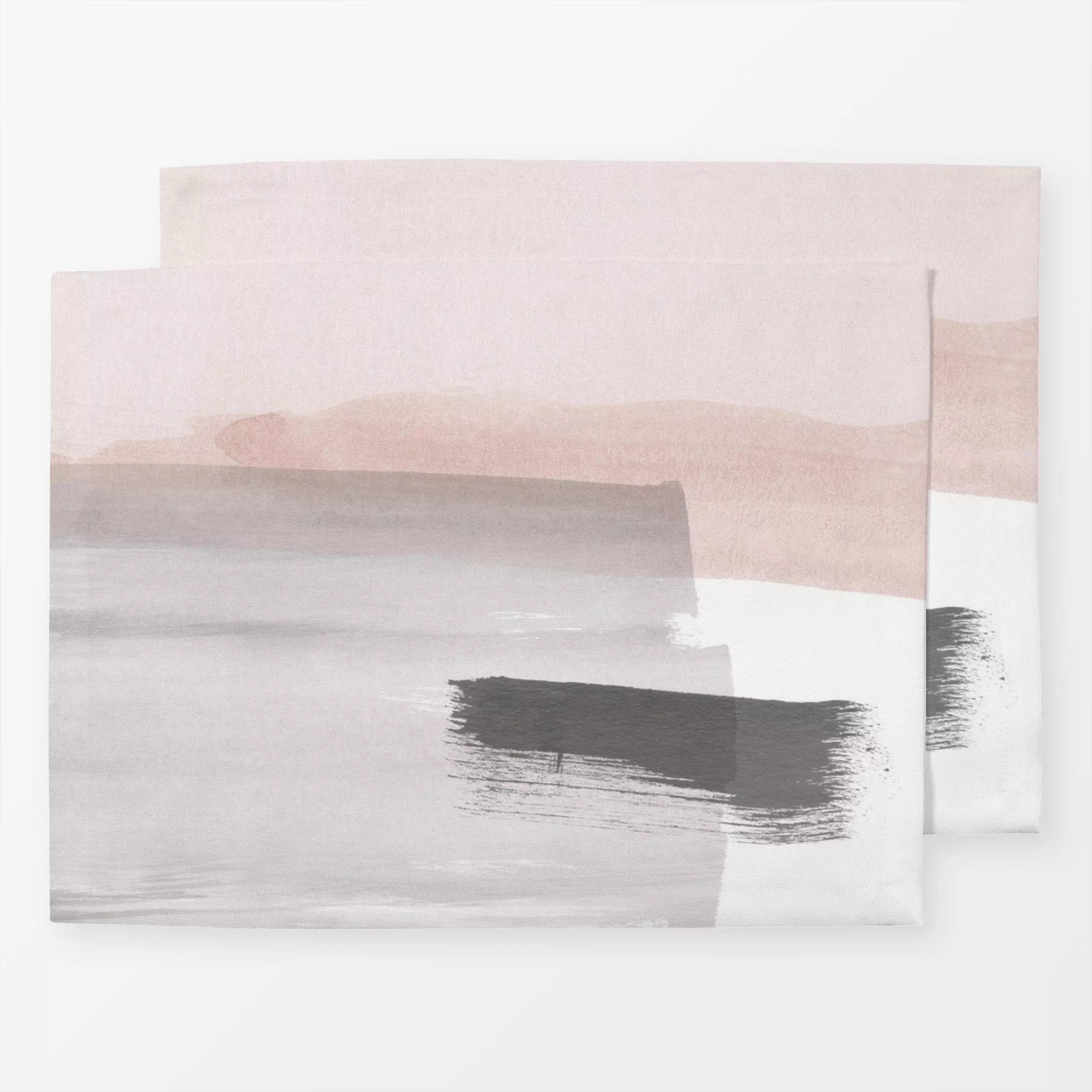 Tischset Brush Strokes Pink and Gray 3 - Symbole & Muster - von „Nouveau Prints"; Pinsel, Abstrakt, Minimalismus, Grafik, Aq...