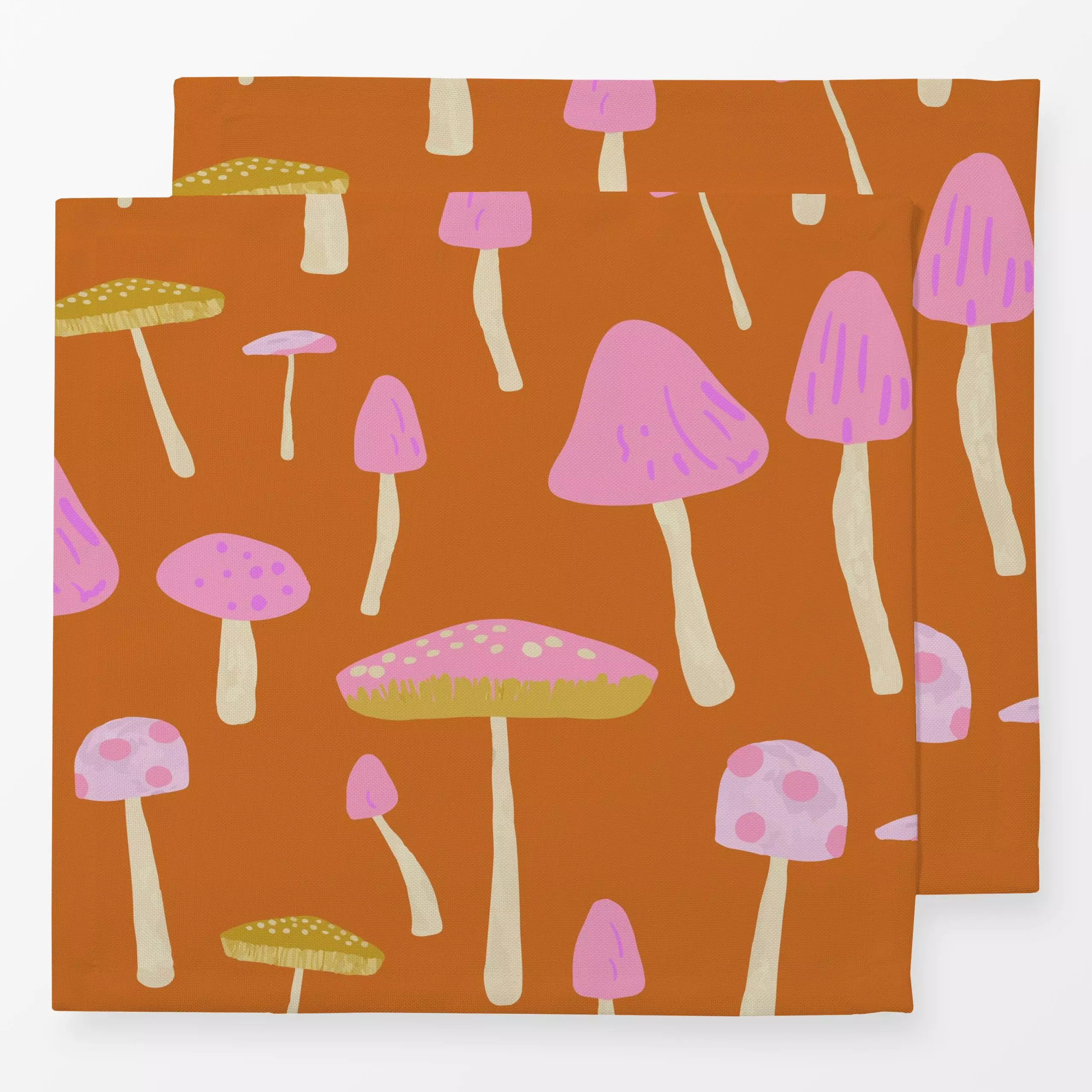 Servietten Psychedelic Mushroom - von „Verena Klöpper"; Illustration, Wald, pink, pilze, Forest, Magic, mushrooms