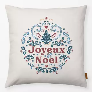 Kissen Folk Weihnachtskranz Blau