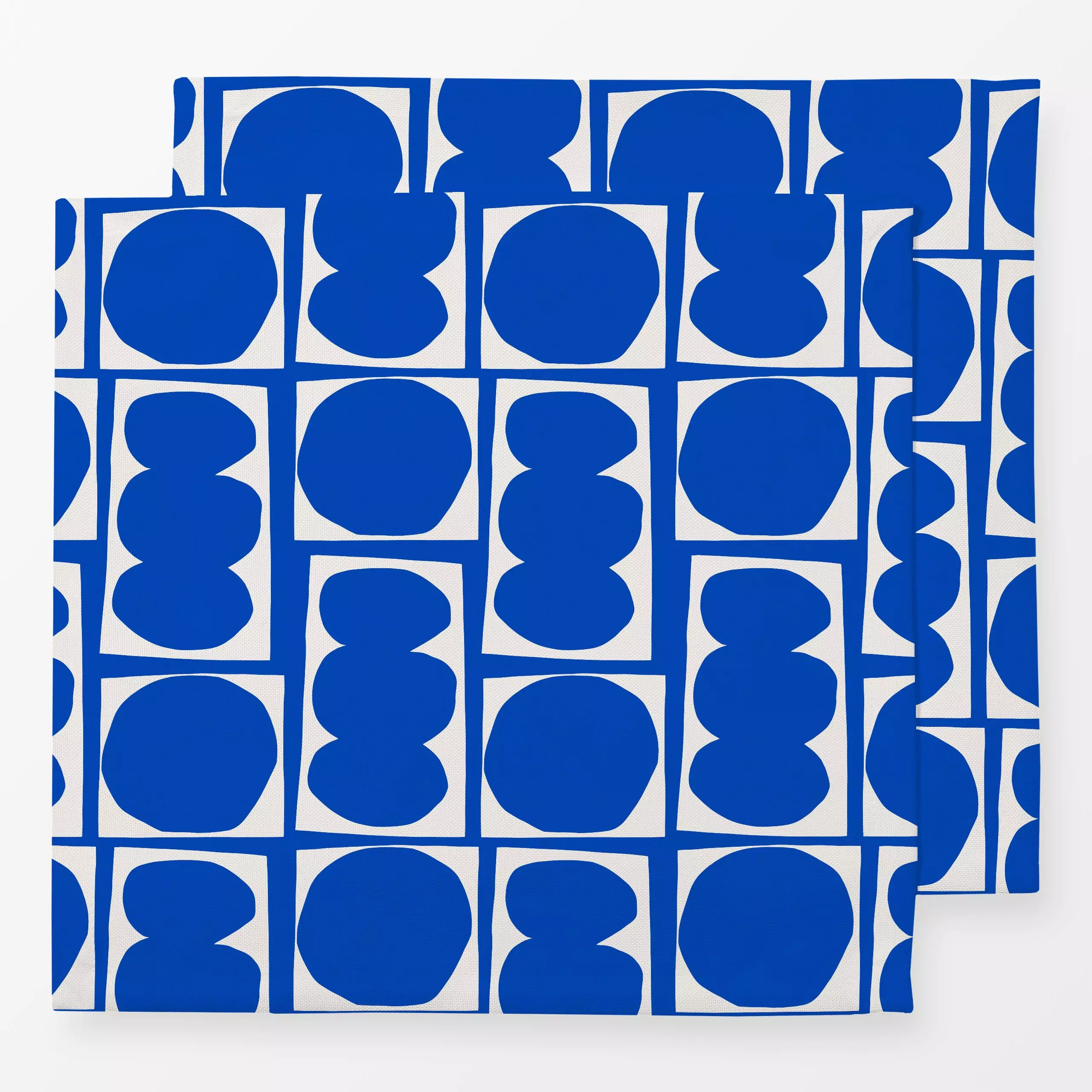 Servietten Happy Blue Scrabs - Symbole & Muster - von „Lisa Jasmin Bauer"; modern, Shapes, farbenfroh, cutouts, bold, papera...