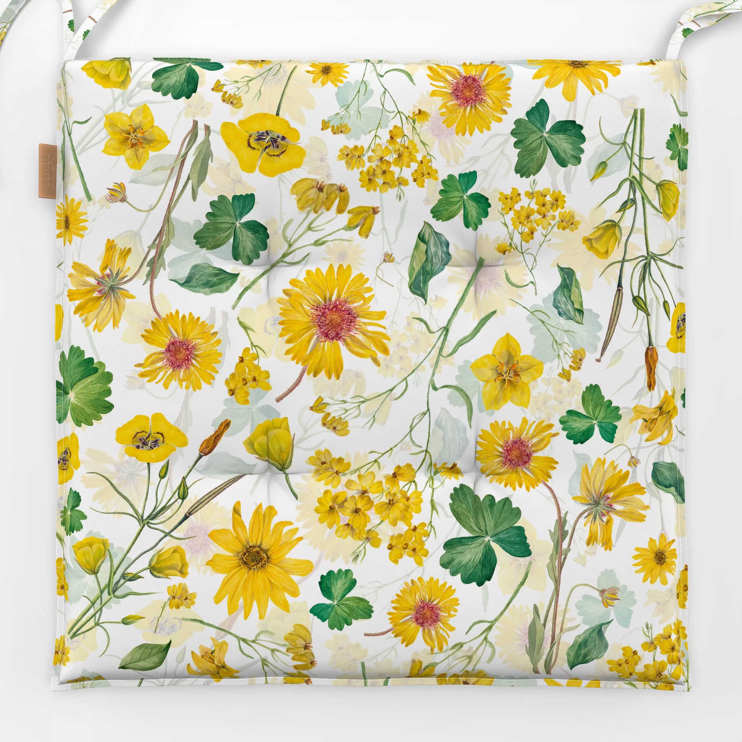 Sitzkissen Gelbes Sonnenblumen Muster - Blumen & Florales, Sommer - von „Uta Naumann"; skandinavisch, Blumen, Garten, Blüten...