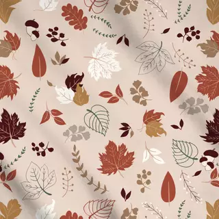 Meterware Autumn Leaves Pink Background