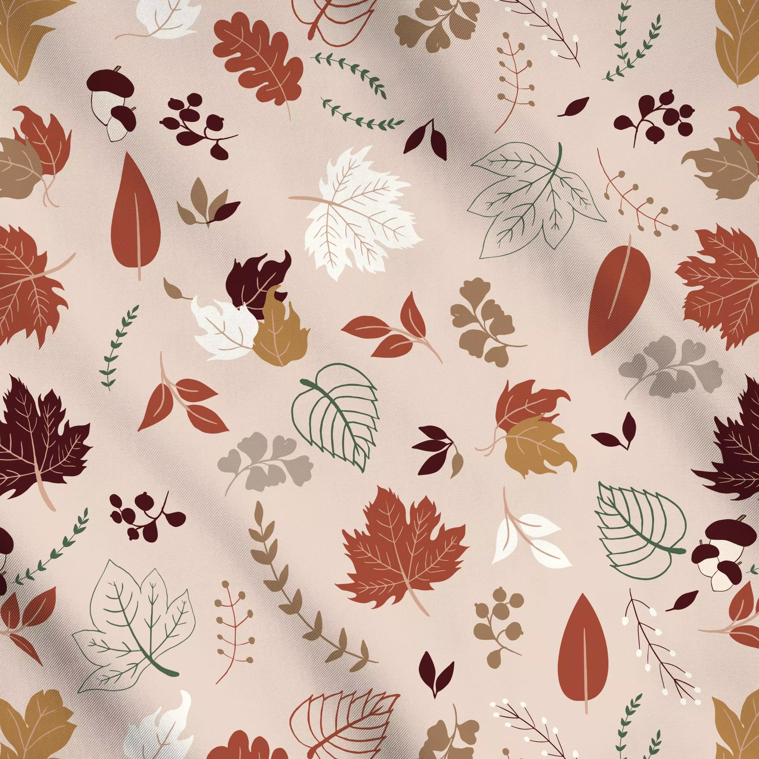 Meterware Autumn Leaves Pink Background - Frühling, Herbst, Natur & Landschaft - von „Monor Design"; Orange, pink, leaves, p...