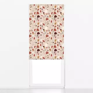 Raffrollo Autumn Leaves Pink Background