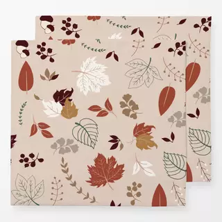 Servietten Autumn Leaves Pink Background