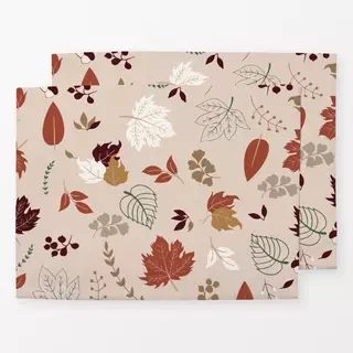 Tischset Autumn Leaves Pink Background