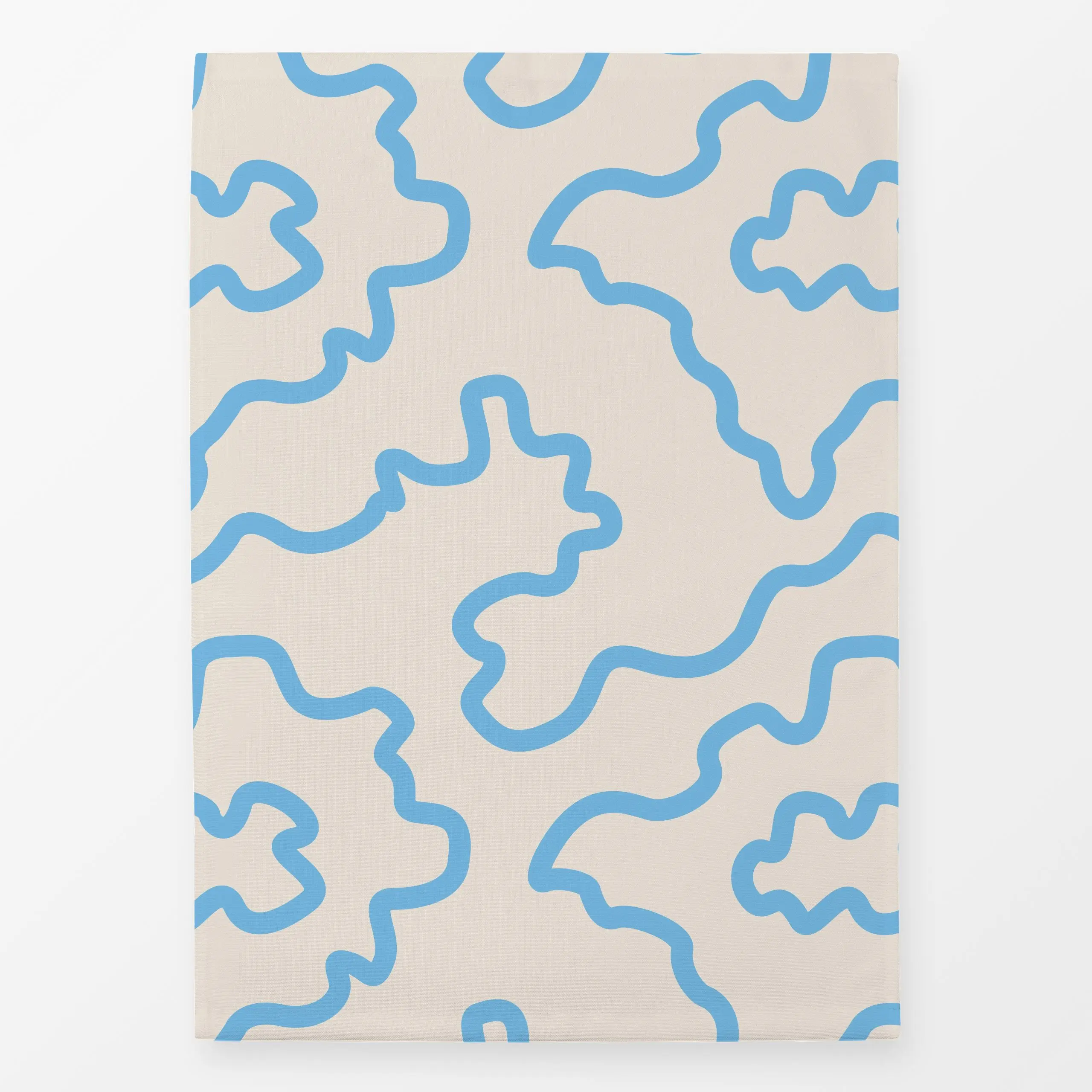 Geschirrtücher Abstract Wavy Lines blue - Sommer, Symbole & Muster - von „Karen Menzenbach"; abstrakt, Wasser, Meer, Strand,...