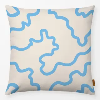Kissen Abstract Wavy Lines blue