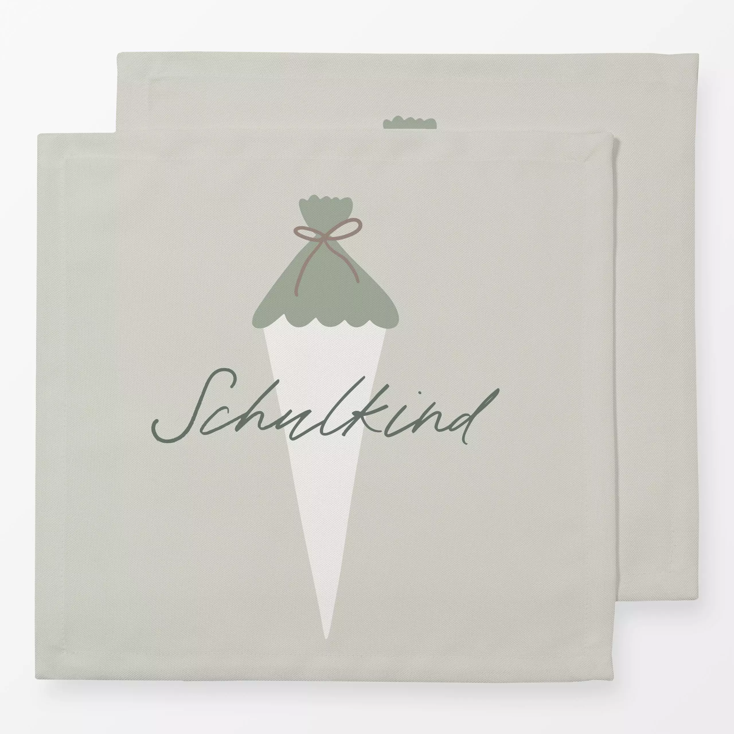 Servietten Schultüte Grün - Kinderzimmer & Motive für Kinder, Sprüche & Schriftzüge, Anlässe - von „Kruth Design“; Kinder, g...