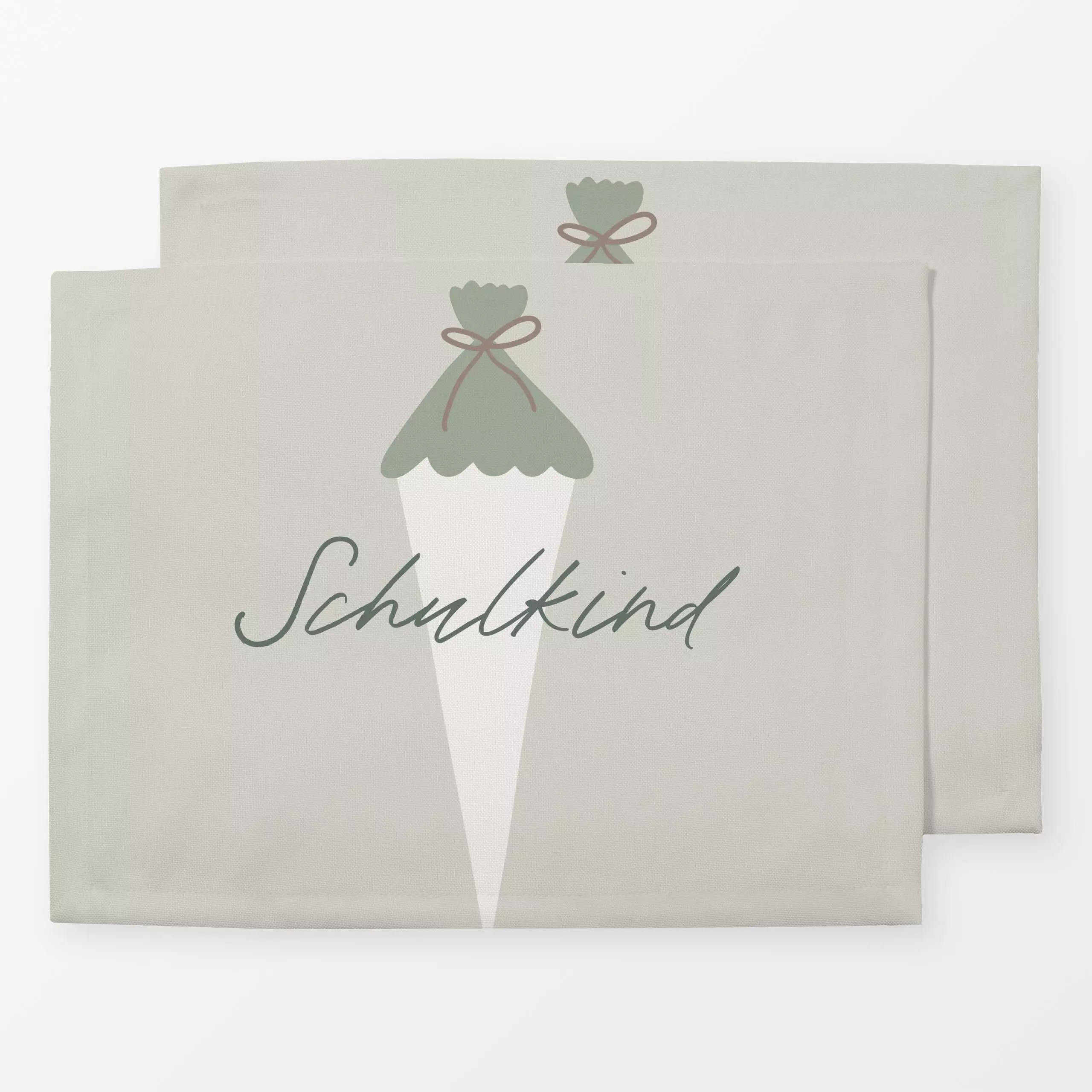 Tischset Schultüte Grün - Kinderzimmer & Motive für Kinder, Sprüche & Schriftzüge, Anlässe - von „Kruth Design“; Kinder, ges...