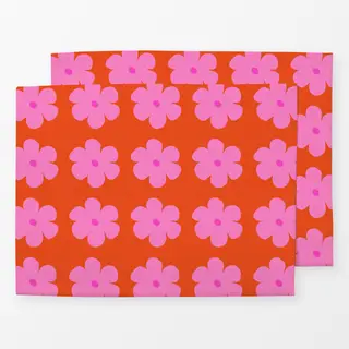 Tischset Blumenmuster Sommer Pink