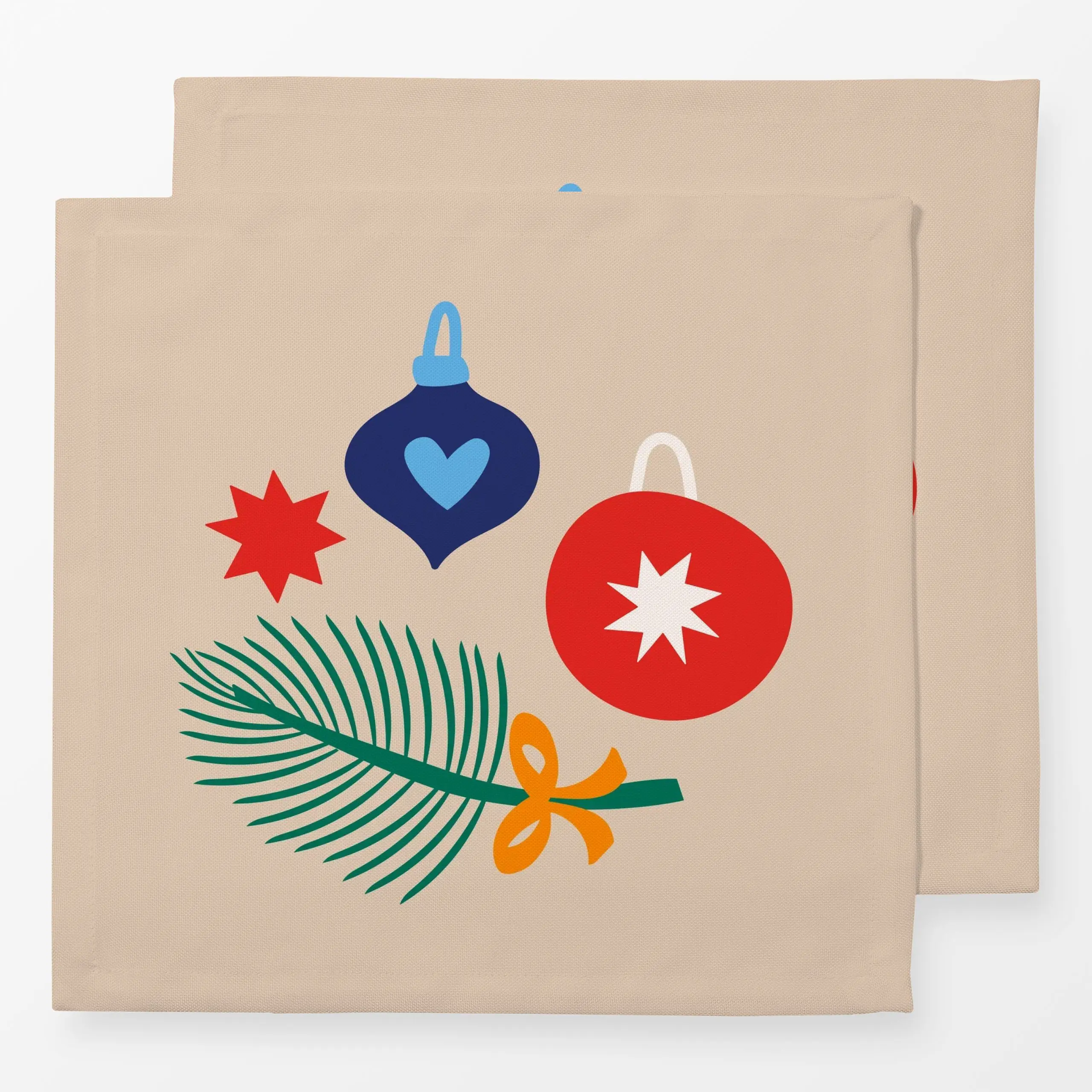 Servietten Christmas Mood Cinnamon - Weihnachten, Winter - von „Jana Driver"; Weihnachten, beige, bunt, christbaumschmuck, C...