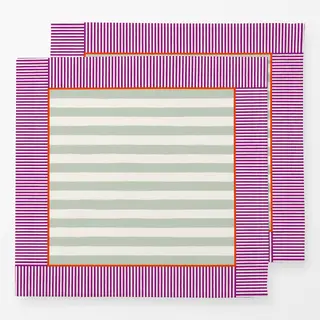 Servietten Streifenrahmen Mint Lila