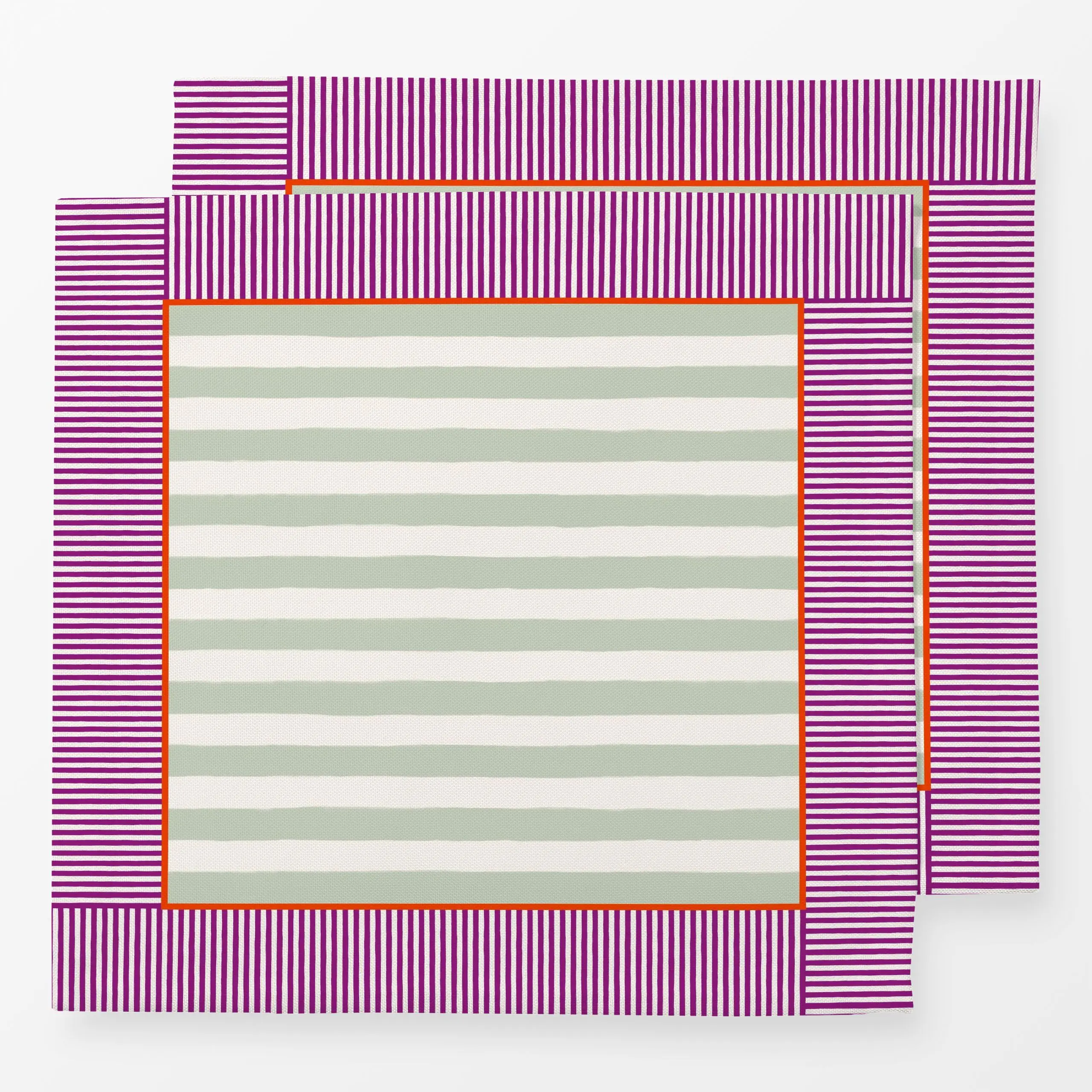Servietten Streifenrahmen Mint Lila - Symbole & Muster - von „Sophie Augustin Illustration"; Muster, Streifen, modern, gestr...