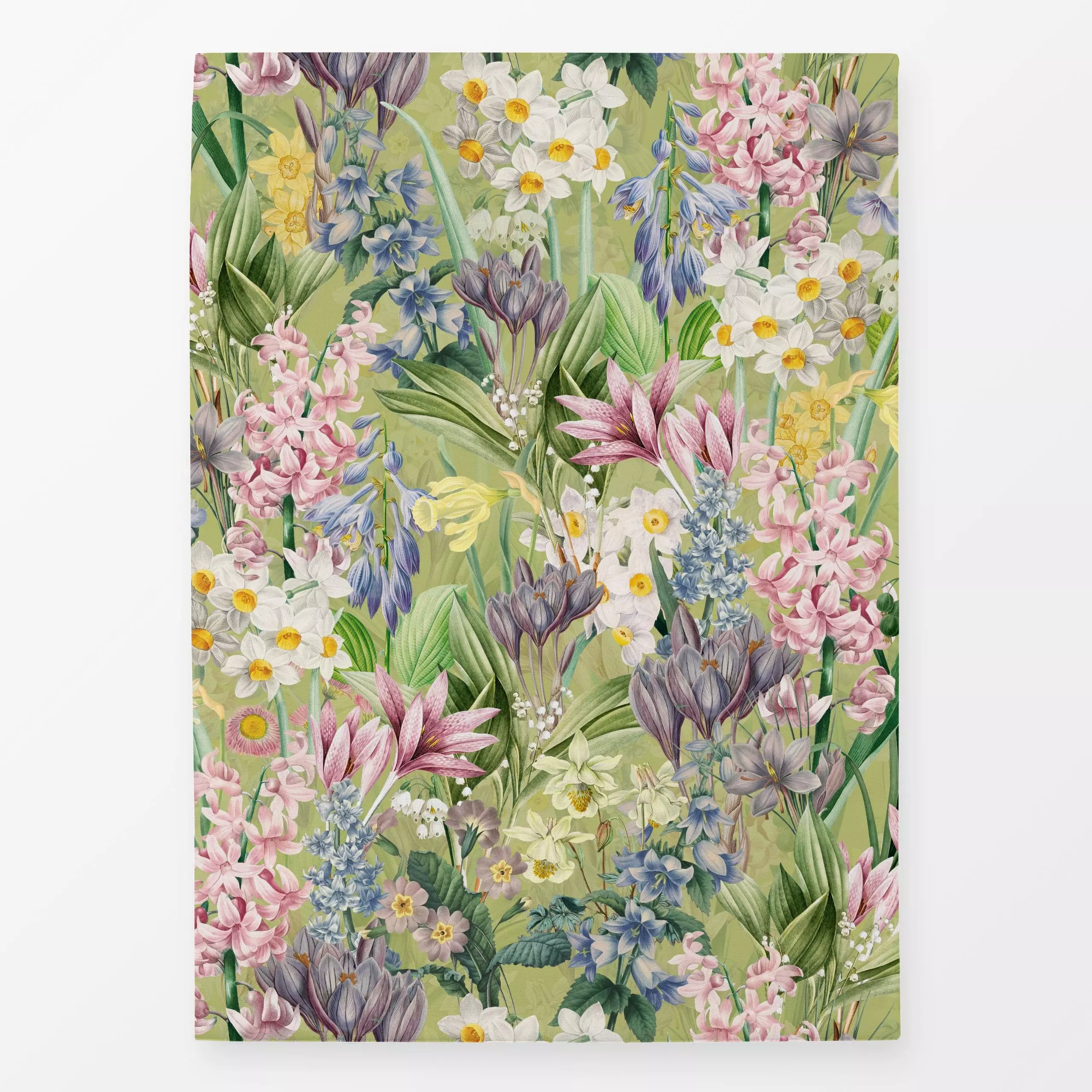 Geschirrtücher Frühlings Vintage Blumen Grün - Blumen & Florales, Frühling, Retro & Vintage - von „Uta Naumann"; Wasserfarbe...