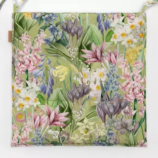 Sitzkissen Frühlings Vintage Blumen Grün