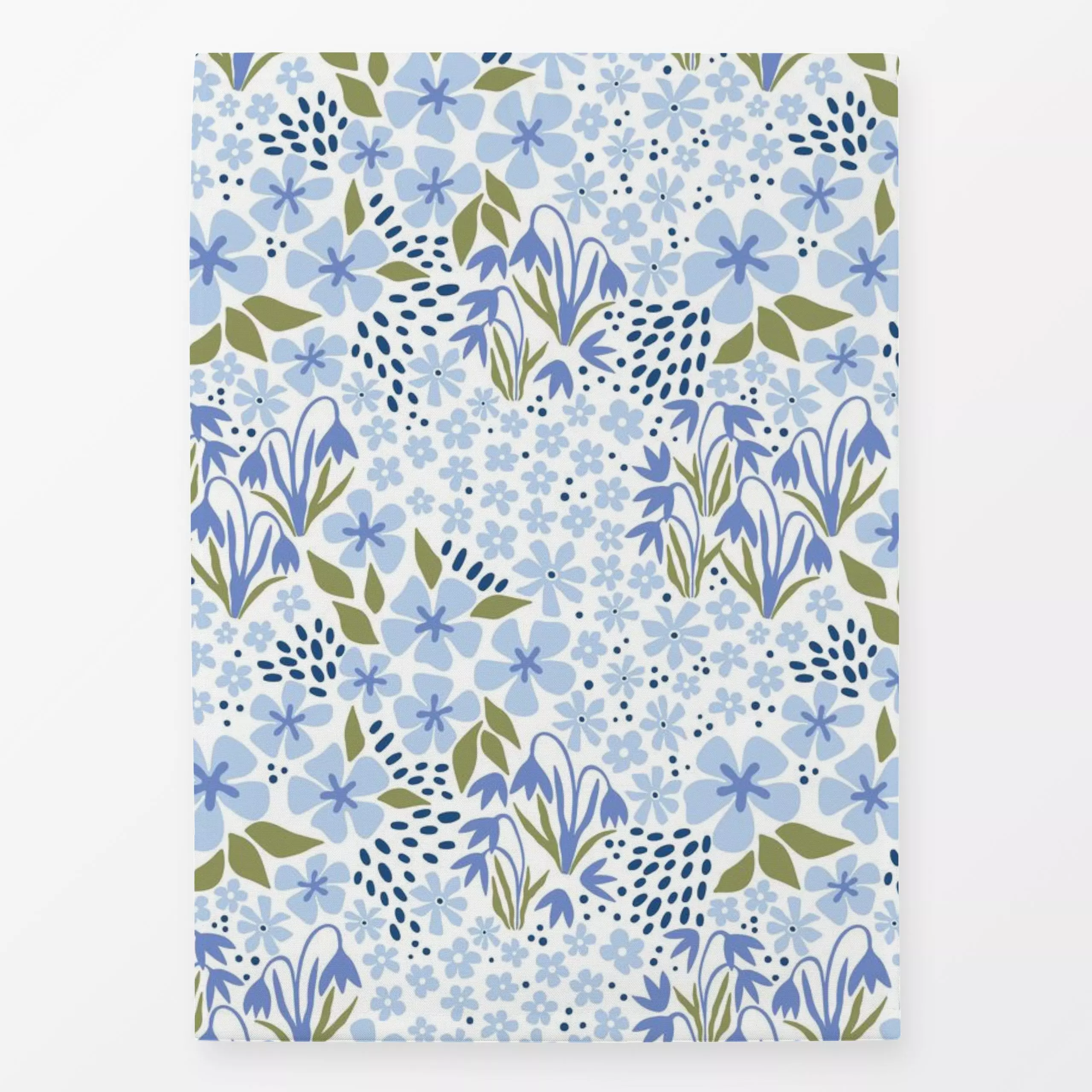 Geschirrtücher Blumenwiese grün blau - Blumen & Florales, Frühling, Pflanzen & Botanik - von „Vivian Hasenclever"; Blumen, W...