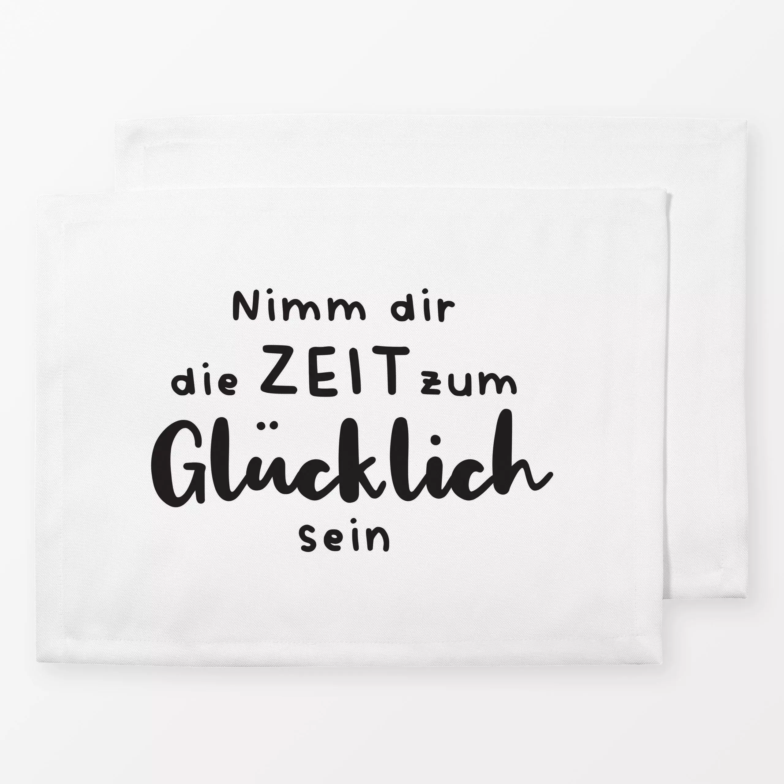 Tischset Zeit zum Glücklichsein, Spruch, von Heyduda