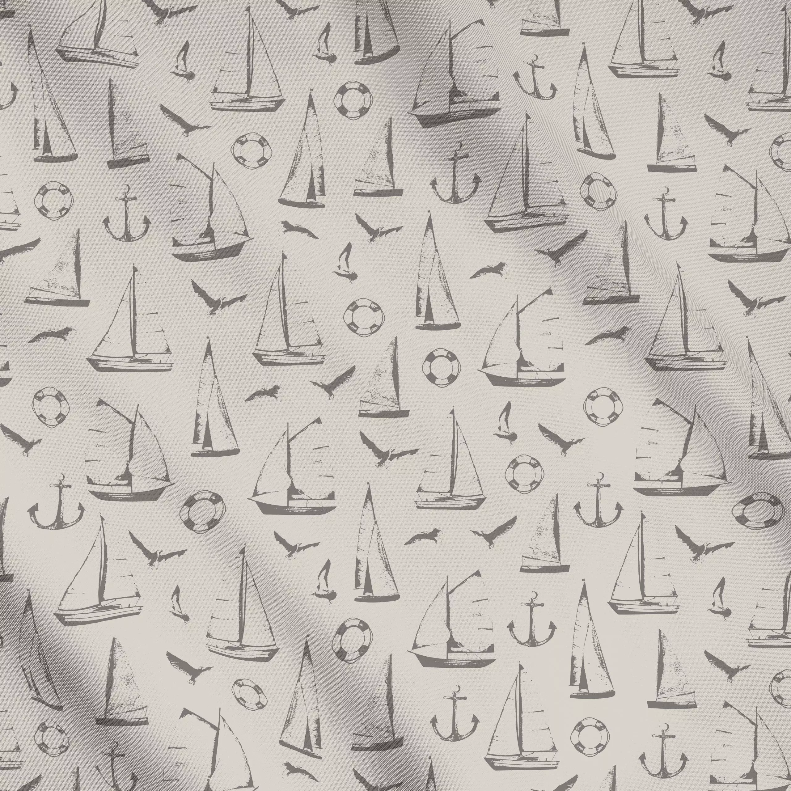 Meterware Segelboot Silhouetten Beige, von Katrin Graff