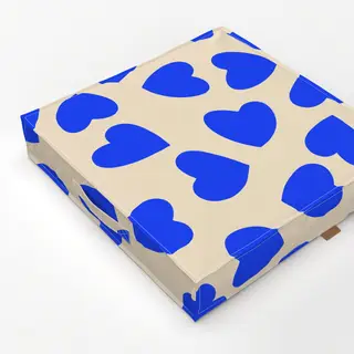 Bodenkissen Blue Heart Pattern