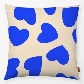 Kissen Blue Heart Pattern