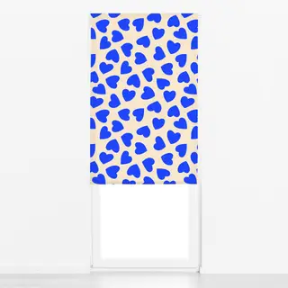 Raffrollo Blue Heart Pattern