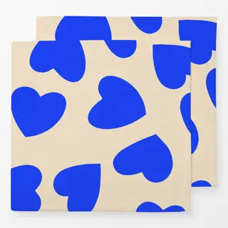 Servietten Blue Heart Pattern