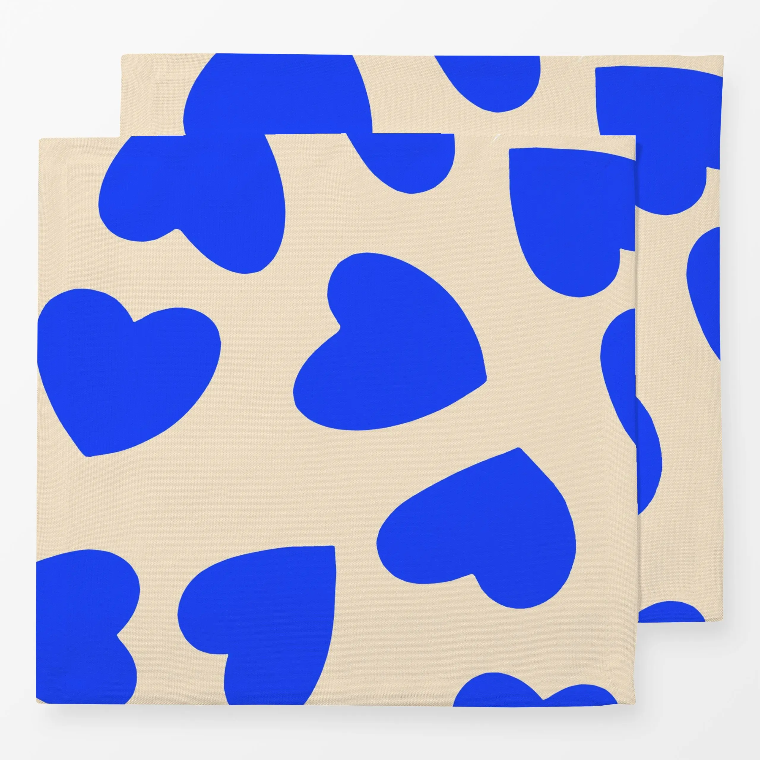 Servietten Blue Heart Pattern - Liebe, Romantik & Pride - von „Verena Klöpper"; Herzen, Liebe, Herzendesign, koenigsblau, Lo...