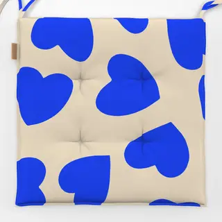 Sitzkissen Blue Heart Pattern