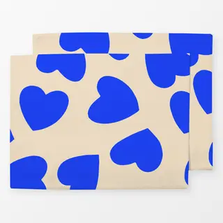 Tischset Blue Heart Pattern
