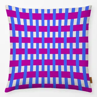 Kissen Webmuster Blau Magenta