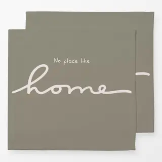 Servietten Home Spruch Beige Grün