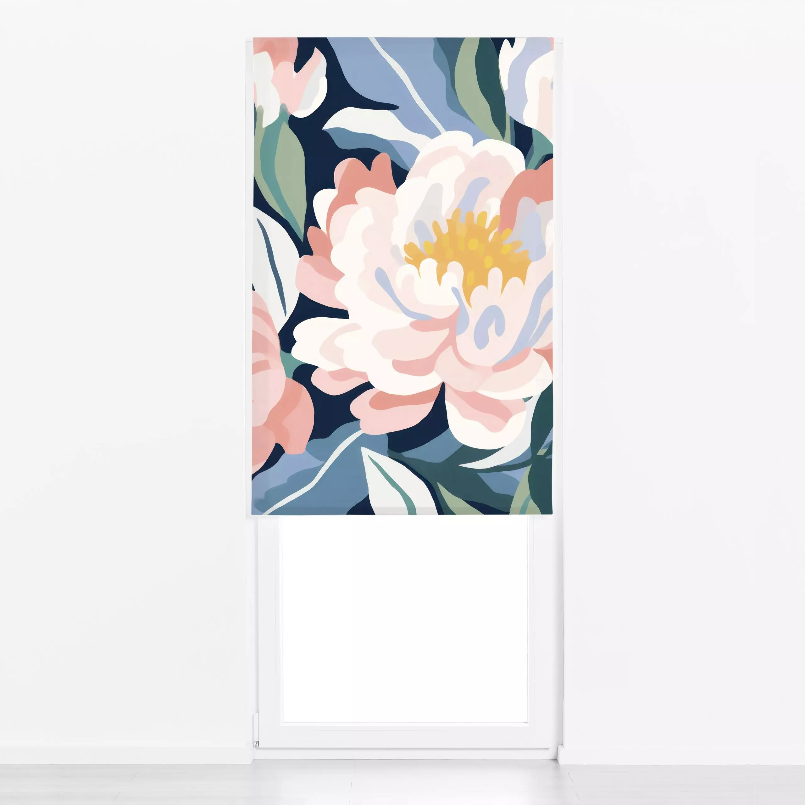 Raffrollo Midcentury Modern Floral 2 - Blumen & Florales, Sommer, Pflanzen & Botanik - von „Uta Naumann"; Natur, minimal, ab...