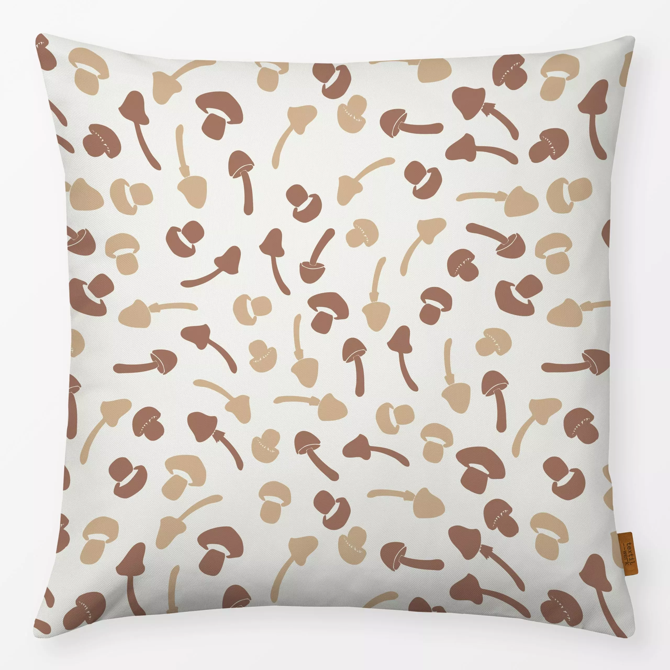 Kissen Herbst Pilze überall - Herbst, Gemüse - von „Katrin Graff"; Muster, allover, Wald, landhaus, Herbstdeko, pilze, herbs...