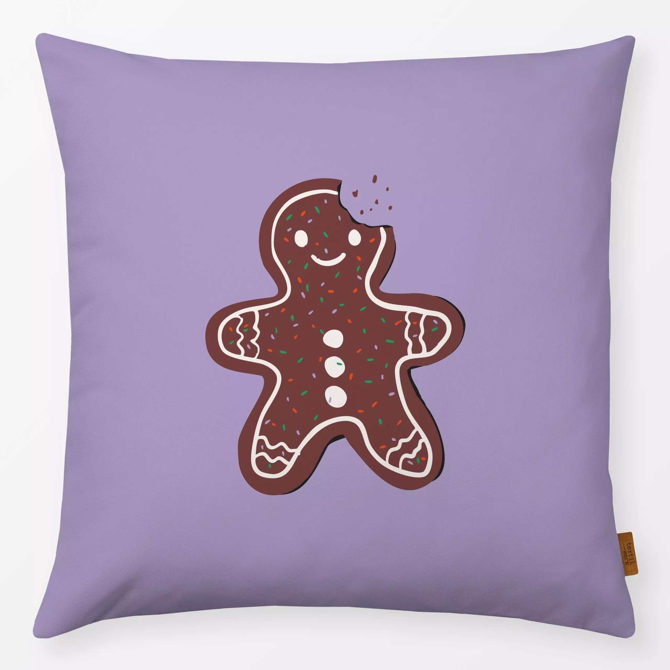 Kissen Lebkuchenmann - Kinderzimmer & Motive für Kinder, Weihnachten, Winter - von „moDeern Design Studio"; Süßigkeiten, Wei...
