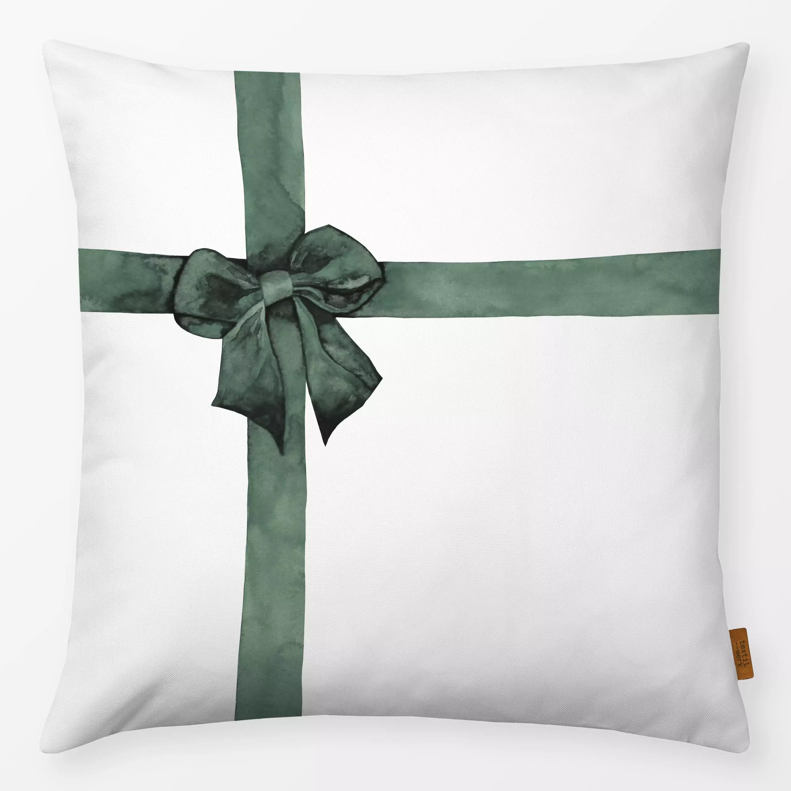 Kissen Geschenk mit Schleife grün - Weihnachten, Anlässe - von „Karen Menzenbach"; Happy Birthday, Geburtstag, Weihnachten, ...