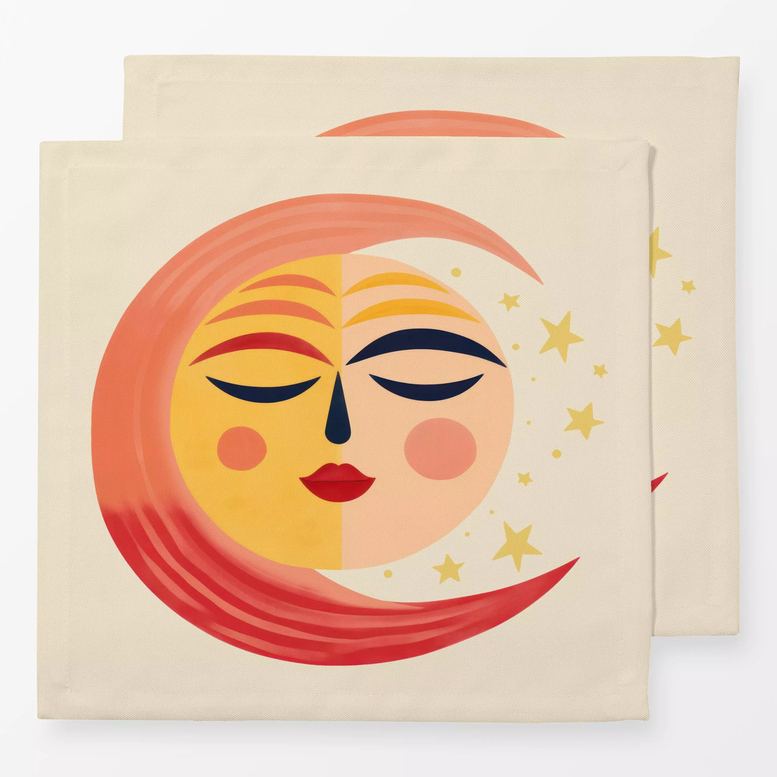 Servietten Sun And Moon - Kinderzimmer & Motive für Kinder, Astronomie & Weltraum - von „Andrea Haase"; Sonne, Sterne, Mond,...